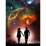 5D Teemantmaaling Ruumi maastik tikandid T&auml;isringi puur Ristpistekomplektid Mosaiik Pilt Maastiku Kodukaunistus Full Round 20x30CM