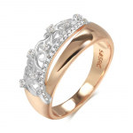 Kinel Rose Gold White Gold Luksuslik s&otilde;rmus naistele Kristalllilledest ehted 7 roosa kuldne v&auml;rv