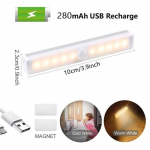 USB laetav liikumisanduri valgusti 6 10 24 40 60 LED &ouml;&ouml;valgusti k&ouml;&ouml;k magamistuba valgustus seinavalgusti riidekapp lamp trepp 10cm valge