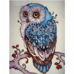 5D DIY Teemantmaaling Woods Owl Teemanttikandid Ristpistes Kits T&auml;ielik Rhinestone Mosaiic Kodukaunistus Round 20x30cm