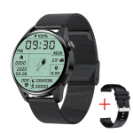 LIGE uus Bluetooth Call Smart Watch Men Full Touch Sport Fitness Kellad Veekindlad Pulsisagedus Terasrihmaga nutikell Android iOS Mesh belt must