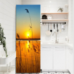 Mustriga k&uuml;lmiku kleebis Kunst Scenery T&uuml;drukud K&uuml;lmkapi ukse &uuml;mbris K&ouml;&ouml;k Tapeeditarvikud Moodsad kohandatud suurusega seinakleebised 60x150cm(1 pcs)