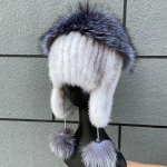 Kootud naaritsa rebase karusnahast pommik&uuml;barad naiste kohevad talvised soojad k&otilde;rvaklapiga m&uuml;tsid naiste br&auml;ndi disainerm&uuml;tsid valge