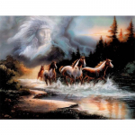 5D DIY Teemantmaal Fantaasia India hobune Teemanttikandid T&auml;ismosaiikkomplektid Ristpistes Kodukaunistus K&auml;sitsi valmistatud kingitused Round 20x30cm