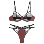 TERMEZY Seksikas klassikaline rinnahoidja alusp&uuml;kste komplekt pesu Push Up rinnahoidja naiste must pits l&auml;bipaistev aluspesu &otilde;&otilde;nsad sidemega alusp&uuml;ksid L