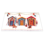 Les Tr&eacute;sors De Lily [R6772] - L&otilde;ikelaud / klaasist rannaalus 'Beach Cabins' mitmev&auml;rviline - 30x20 cm mitmev&auml;rviline