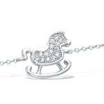 Les Tr&eacute;sors De Lily [R7120] &ndash; h&otilde;bedane k&auml;ev&otilde;ru 'Rocking Horse' h&otilde;bevalge (roodiumiga kaetud) - 12x10 mm valge