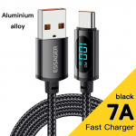 Essager PD 100W USB Type C kaabel USB C 7A kiirlaadimislaadija juhe OPPO Realme Huawei Poco Samsungi andmeekraani kaabli jaoks 2m 7A100W A-C must