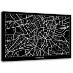 L&otilde;uendiprint Linnakaart London City 60x40 valge/must