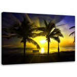L&otilde;uendiprint PALMAS p&auml;ikeseloojang mere kohal 60x40 kollane