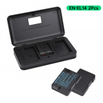 PALO EN-EL14 EN-EL14A EN EL14 Aku + 3-&uuml;hes nutikas laadija Nikon D3100 D3200 D3300 D3400 D3500 D5600 D5100 D5200 P7000 jaoks must