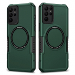 Magnet&uuml;mbris Samsung Galaxy S23 Ultra / S23 Plus / S23 Case Military klassi kate, mis &uuml;hildub Magsafe'i p&otilde;rutuskindla telefoni&uuml;mbrisega S23Ultra roheline