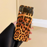 Seksikas Leopard Print k&otilde;va arvutitelefoni &uuml;mbris Samsung Galaxy Z Flip 3 5g tagakaane kaasaskantava siidist salliga k&auml;eketiga For Samsung Z Flip