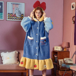 Valge lumiprintsess pidžaamad naiste armsad pidžaamad pikkade varrukatega paks samet korallifliis koduriided hommikumantel kapuutsiga magamisriided flanellist soojad talve &ouml;&ouml;r&otilde;ivad S