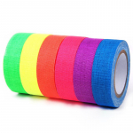 6 rulli/komplekti UV Blacklight Glow In The Dark Teip &ndash; fluorestseeruv riie/neoon Gafferi teip, &uuml;lierksatest kangast helendavad peotarbed 6 Rolls/Set mitmev&auml;rviline