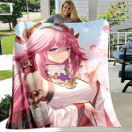 M&auml;ng Genshin Impact Flanell Throw Tekk Gamer Multifilm Voodikate Sile Pehme Soe Gamer Kingitus Voodi Diivan Kodu Magamistoa Kontori sisustus 75x90cm