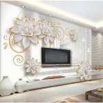 Moodne lihtne tapeet 3D ruumi Reljeefsed Lilled Kodukaunistus Seinapilt Teleri diivan Tausta Seinapilt 200 cm(W) x 140 cm(H)