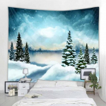 J&otilde;ulukaunistuste gobel&auml;&auml;n J&otilde;uluvana lumestseen seinaripp hipi fantaasiastseen taustariie Bohemia kodukaunistus 90x75cm