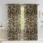 Loomade leopardimustrilised kardinad Metsloomad Pimendavad aken Kardinad kardinad Magamistuba K&ouml;&ouml;k Kodusisustus K&otilde;rge varjutus (70&ndash;90 %) W53.5 X H114cm X 2