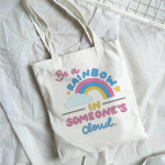 Harajuku Simple Versatile Ladies Kawaii 2022 Cartoon Letter Print kandekott Suure mahutavusega &otilde;lakott Ostlejate l&otilde;uendiprint Ulzz 24*26cm