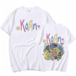 Korn Cartoon Rock Band Music albumi T-s&auml;rk Meeste Vintage Metal Gothic Suurem&otilde;&otilde;tmeline T-s&auml;rk T&auml;navar&otilde;ivad Suvised l&uuml;hikeste varrukatega T-s&auml;rgid L