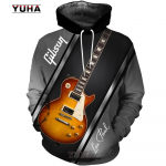 Kevads&uuml;gis kitarr 3D prinditud meeste kapuutsidega dressipluus pikkade varrukatega pulloverid Harajuku hip-hop t&auml;navar&otilde;ivad meeste kapuutsiga jope XXL