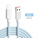 Weave Colorful 6A kiirlaadimisega USB C-kaabel Samsung Huawei iPhone 11 X XS 12 mobiiltelefoni tarvikud C-t&uuml;&uuml;pi kaabel laadija USB-kaabel iOS-1M