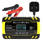 Auto akulaadija 12V/24V 6-150Ah mootorratta impulss-remondi akulaadija AGM automaatne &ndash; Euroopa pistik/USA pistik/UK pistik UK Plug kollane/must