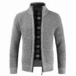 Talvine meeste jope Slim Fit Stand krae t&otilde;mblukuga jope T&auml;ispuuvillane paks soe jope M tumesinine