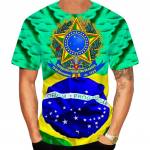 Centenary of Brasil Meeste T-s&auml;rk Suvine O kaelusega Pullover L&uuml;hikeste varrukatega Moodsad r&otilde;ivad Brasiilia lipp Suurem&otilde;&otilde;dulised meester&otilde;ivad 6XL