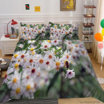 3D v&auml;ikese karikakra mustriga voodipesu, &uuml;heinimesevoodi t&auml;issuuruses taimse kr&uuml;santeemimustriga padjap&uuml;&uuml;r ja tekikate 2 v&otilde;i 3 mugav kodukaunistus EU Single 135x200cm