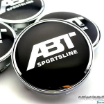 4 tk/partii ABT SPORTSLINE 60 mm rummu korgi kate auto logo embleem Chrome rattakeskus must
