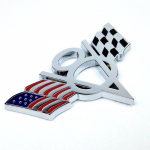 2tk V8 USA logoga USA lipu auto kroomitud pagasiruumi metallist embleemi m&auml;rgi kleebis 2 h&otilde;be
