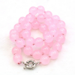 10 mm &uuml;mmargune roosa jades kaltsedoon jaspis kaelakee looduslikust kivist k&auml;sitsi valmistatud naiste t&uuml;drukute kaelariided, ehete valmistamise kujundus 10MM