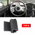 Car Accessories Braid on Steering Wheel Leather Cover Trim For Mini Coupe 2001-2006 Convertible 2004-2008 For Mini R50 R53 Type A red line