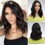 ALAN EATON pitsilised eesmised parukad s&uuml;nteetilised juuksed pikad vesi lainelised tumepruunid peoparukas naistele l&auml;bipaistev liimivaba igap&auml;evane osa