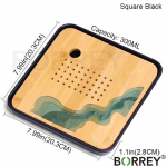 BORREY puidust Hiina teealus Drenaaživeehoidik Tee tabl kung fu tee Kohvikeetja Teekann S&ouml;&ouml;giriistad Serveerimisalus Square Black