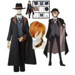 Bungo hulkuvad koerad 4. hooaeg Nakahara Chuuya Cosplay kost&uuml;&uuml;m Mantel Anime Bungou riided L-(Full set+wig)