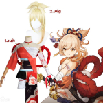M&auml;ng  Yoimiya Kost&uuml;&uuml;mid &Uuml;likond Uus Toodang Parukas Anime Cosplay R&otilde;ivad K&otilde;rge Kvaliteet Unisex Rollim&auml;ngu Komplektid M-(Full set+wig) beige