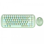 Mofii Candy klaviatuurihiire kombineeritud 2,4g juhtmevaba segav&auml;rviline 84 klahviga miniklaviatuurihiirekomplekt koos ringikujuliste punk-klahvikorkidega roheline