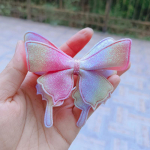 1 tk Printsessi vikerkaarekangas Butterfly T&uuml;drukute Juuksen&otilde;elad Laste Peakatted Juukseklambrid Juukseklambrid Barrettes Juukseaksessuaarid sinine