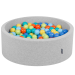 KiddyMoon 90x30cm/300 palli Pallid 7cm / 2,75 tolli beebivahust palliauk, l.hall:l.green/orange/turquois/blue/babyblue/yellw 90x30cm/300 balls