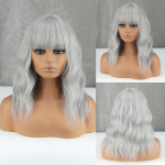 Miss Wig Pruunid lainelised Bob Parukad naistele S&uuml;nteetilised parukad tukkidega Naturaalsetest juustest Parukad Kuumakindlad 35cm