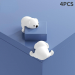 4tk Cartoon kokkup&otilde;rkevastane laua nurgakate, &uuml;mmargune silikoonist kaitse t&ouml;&ouml;laua nurkadele, multifilmi kuju valge