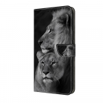 Paar Lions mustriga maalitud mobiiltelefoni kest iPhone'ile Samsung Xiaomi Redmi Motorola Nokia Sony LG nahk&uuml;mbris Xiaomi 11T Pro