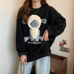 Tikitud tr&uuml;kiga dressipluus naiste suures suuruses sametist vabaaja jope M hall