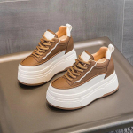 Fujin 9 cm naiste platvormkiil vabaaja s&uuml;gise lehm ehtsast nahast naisele kindlad ergonoomilised poolsaapad paksud tossud kevadkingad 36