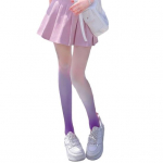 Naiste sukkp&uuml;ksid, gradientkontrastv&auml;rv k&otilde;rge elastsusega k&otilde;hn &otilde;huke pehme kommiv&auml;rvi libisemisvastane Cosplay j&otilde;udlus sukkp&uuml;ksid pikad sokid