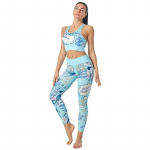 Naiste Prindi Varrukateta Joogakost&uuml;&uuml;mid Spordir&otilde;ivad Fitness K&otilde;rge v&ouml;&ouml;kohaga Pikad P&uuml;ksid Spordikomplekt J&otilde;usaali Treening Retuusid Riided 29653 S sinine