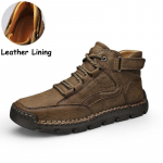 Meeste poolsaapad K&auml;sitsi valmistatud pl&uuml;&uuml;sist kingad S&uuml;gis- ja talvejalatsid, 39-48 47 pruun